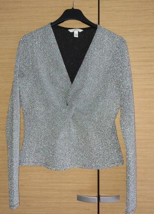 Нарядная серебристая кофточка h&amp;m р. s-m 3