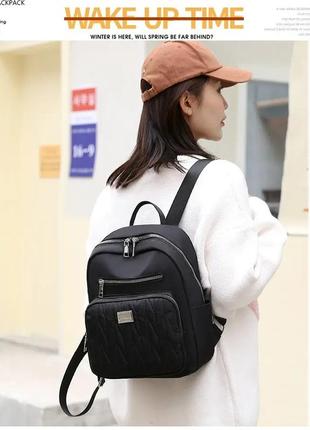 Женский повседневный рюкзак непромокаемый черный jingpin