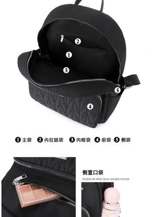 Женский повседневный рюкзак непромокаемый черный jingpin