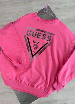 Накладной платеж ❤ турецкий хлопковый оверсайз свитшот из лого в стиле guess со стразами