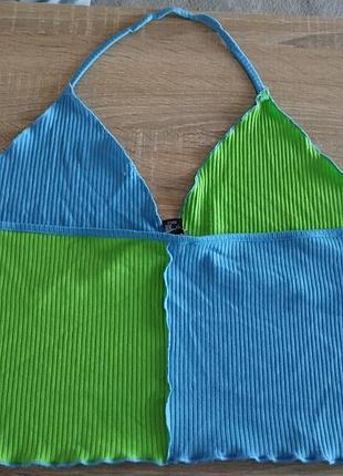 Літній топік зелений -синій xl primark 💙💚
