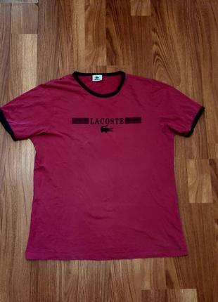 Мужская винтажная футболка lacoste с большим лого