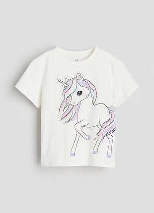 Футболка для девочки оригинал h&m единорог
