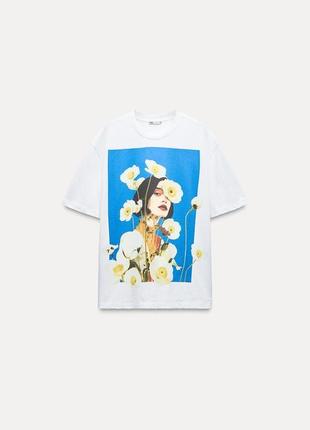 Футболка женская с принтом девушки zara new