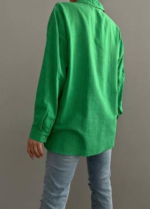 Ідеальна базова сорочка оверсайз льон жатка 💫 new collections 💫6 фото