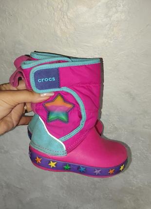 Сапожки мигающие резиновые  crocs