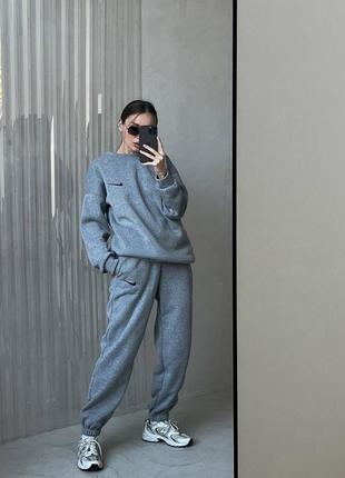 Костюм жіночий двійка спортивний найк / nike жіночий стильний костюм двійка / трьохнитка на флісі / теплий спортивний костюм / обмін
