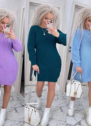 Вязаное теплое платье 2