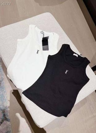 Майка ysl базова в рубчик