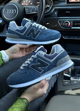 New balance 574 navy teal grey sale