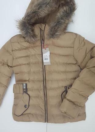 Стьогана зимова курка-пуховик з капюшоном  lemon beret.