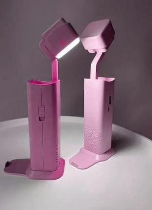 Настольная лампа фонарь power bank xanes . розовый