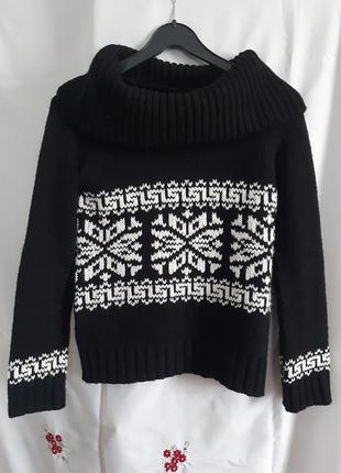 Свитер черный с орнаментом tally weijl