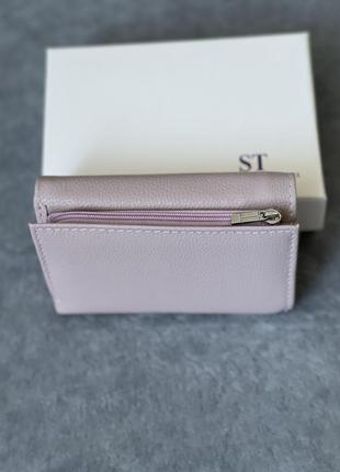 Шкіряний жіночий лавандовий гаманець на магнітах st 0313 фото