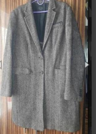 Брендовое легкое шерстяное шерстяное пальто в стиле бойфренд marc o polo 100% virgin wool