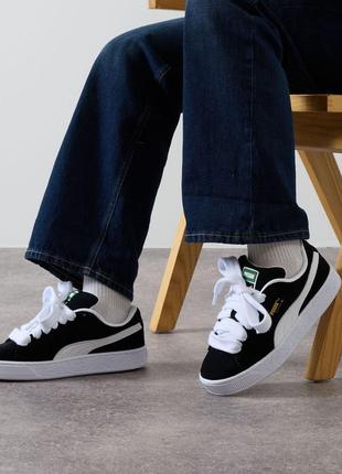 Puma suede xl black white кросівки кеди унісекс