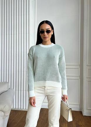 Теплый вязаный свитер классического стиля, женский свитер на осень с шерстью в составе, свитер необычной вязки, теплый осенний свитер, bern