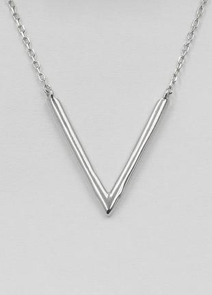 Срібне кольє родоване, розмір 40 см x 0,1 см, вага: 2.4 г