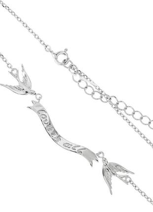 Срібне кольє родоване, розмір 40 см x 0,1 см, вага: 4.1 г