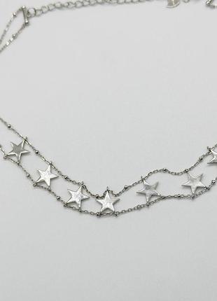 Срібне кольє одинарне, розмір 28,5 см x 1,2 см, вага: 5.8 г