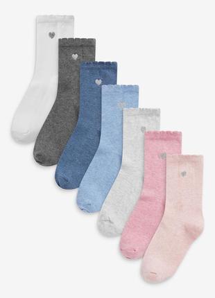 Набір 7 пар шкарпеток некст для дівчинки