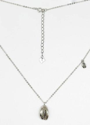 Срібне кольє родоване, розмір 42,5 см x 0,1 см, вага: 5.3 г