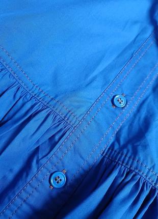 Ярко-синее платье рубашка мини от zara, размер м*4 фото