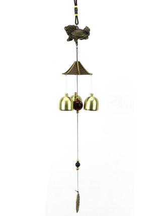 Подвеска 3 литых колокольчика драконовая черепаха, подвеска фен шуй драконовая черепаха