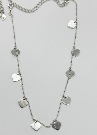 Срібне кольє родоване, розмір 28 см x 0,1 см, вага: 5.1 г