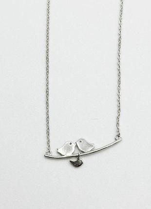 Срібне кольє родоване, розмір 39 см x 0,1 см, вага: 2.1 г