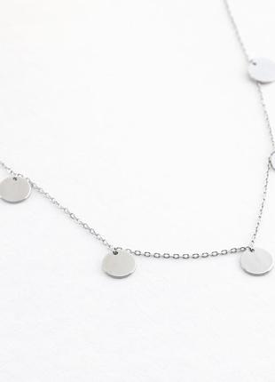 Срібне кольє одинарне, розмір 37,5 см x 0,1 см, вага: 4.2 г