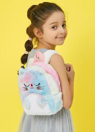 Пухнастий рюкзак для дівчинки маленький3 фото