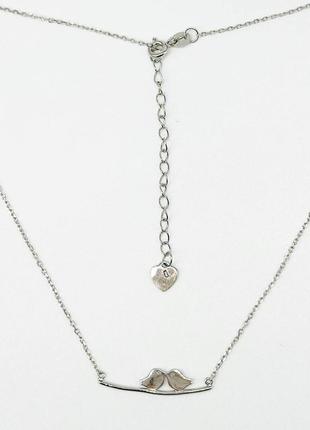 Срібне кольє родоване, розмір 38 см x 0,1 см, вага: 2.0 г