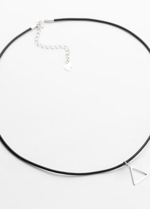 Срібне кольє родоване, розмір 38,5 см x 0,15 см, вага: 2.0 г