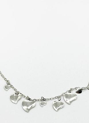 Срібне кольє родоване, розмір 50 см x 0,2 см, вага: 5.0 г