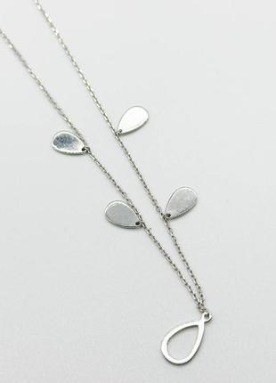 Срібне кольє родоване, розмір 40 см x 0,1 см, вага: 2.9 г