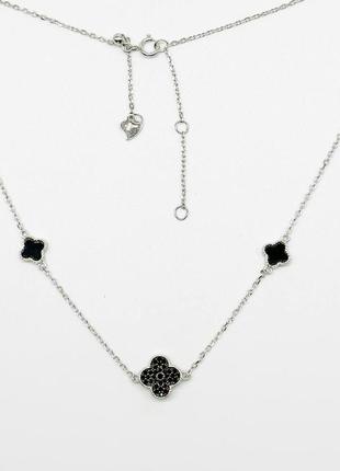 Срібне кольє в стилі "van cleef  та  arpels", розмір 43 см x 0,1 см, вага: 3.9 г