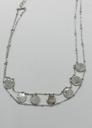 Срібне кольє одинарне, розмір 28,5 см x 1,2 см, вага: 8.3 г