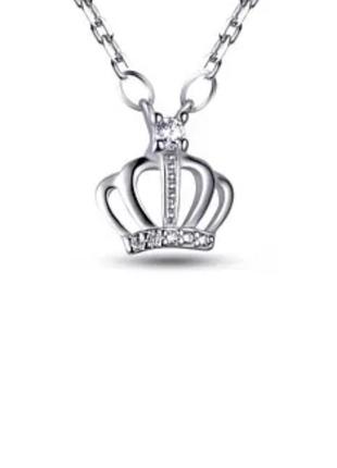 Срібне кольє родоване зі вставкою фіаніт, розмір 40 см x 0,1 см, вага: 2.0 г