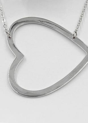 Срібне кольє родоване, розмір 42 см x 0,15 см, вага: 6.6 г