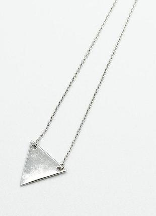 Срібне кольє родоване, розмір 41 см x 0,1 см, вага: 2.6 г