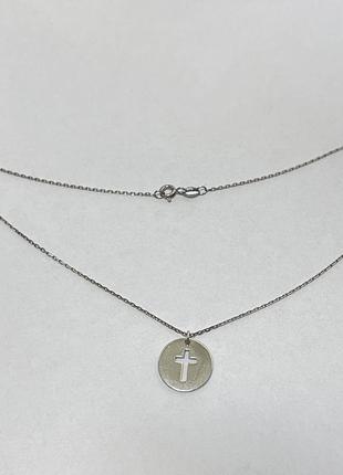 Срібне кольє родоване, розмір 45 см x 0,1 см, вага: 3.1 г