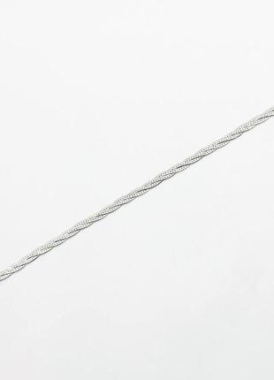 Срібний браслет, плетіння коса, розмір 18 см x 0,3 см, вага: 3.0 г
