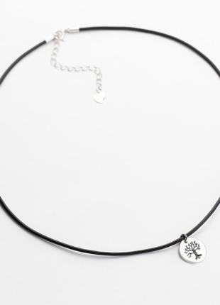 Срібне кольє дерево життя, розмір 37 см x 0,15 см, вага: 2.5 г