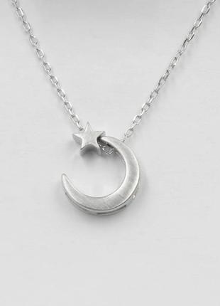 Срібне кольє родоване, розмір 41 см x 0,1 см, вага: 2.1 г