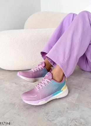 Жіночі кросівки текстиль рожевий з бірюзовим7 фото