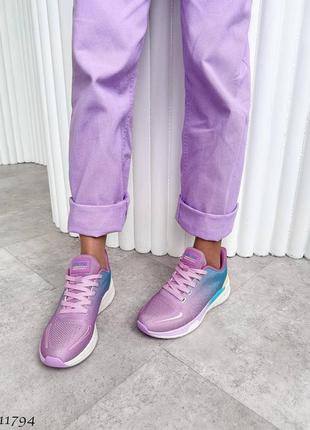 Жіночі кросівки текстиль рожевий з бірюзовим10 фото