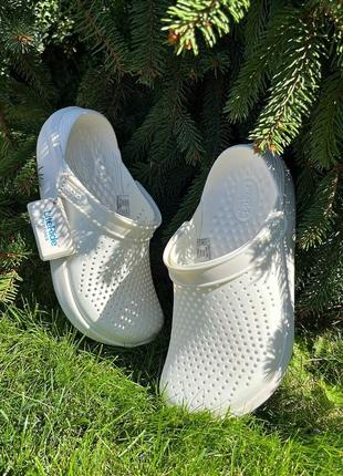 Женские кроксы сабо Slides crocs literide clog white белые идеальные Slides crocs для ваших ножек Slides crocs literide