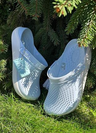 Женские кроксы сабо Slides crocs literide clog blue голубые идеальные Slides crocs для ваших ножек Slides crocs literide