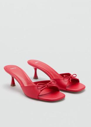 Красные туфли мюли женские mango new